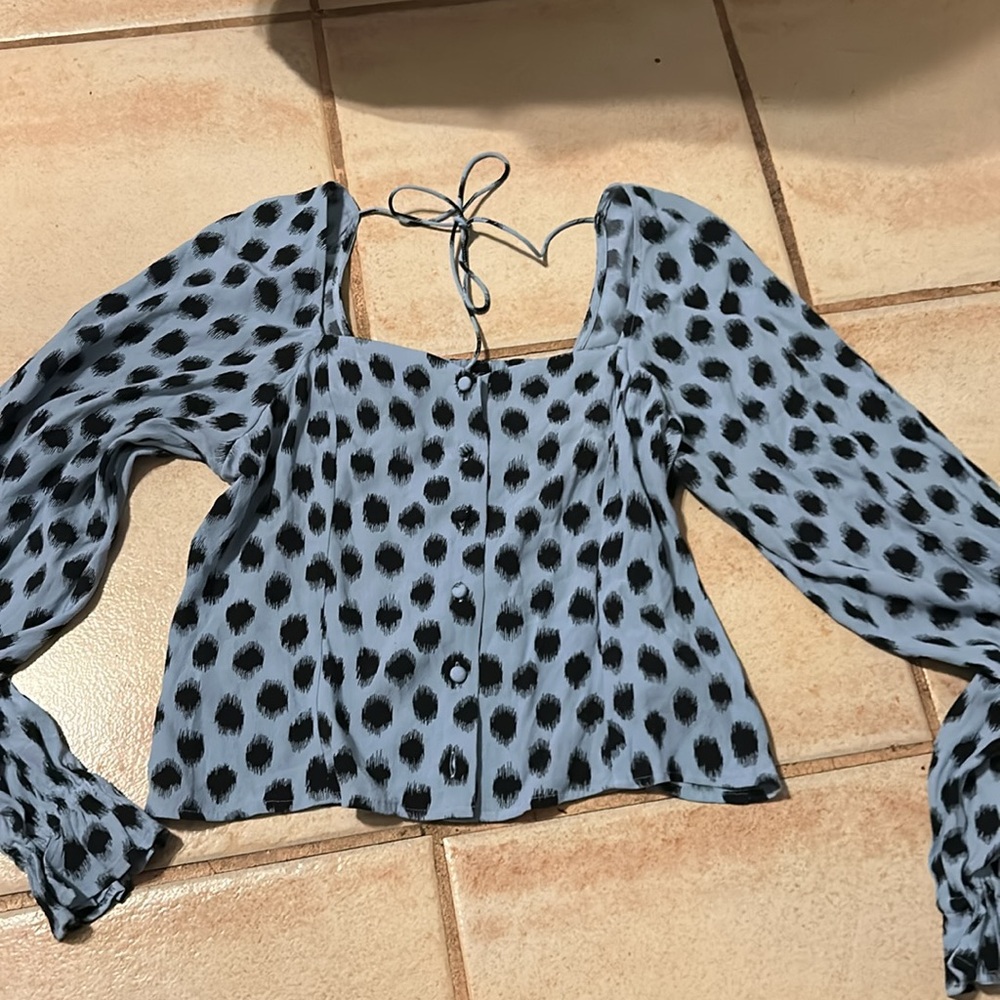 NWT & Other Stories Polka Dot Corset top Blue Black